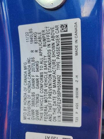 2023 HONDA CIVIC SPOR - 2HGFE2F58PH508492