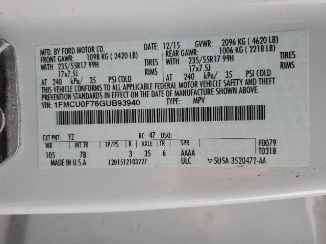 2016 FORD ESCAPE S - 1FMCU0F76GUB93940