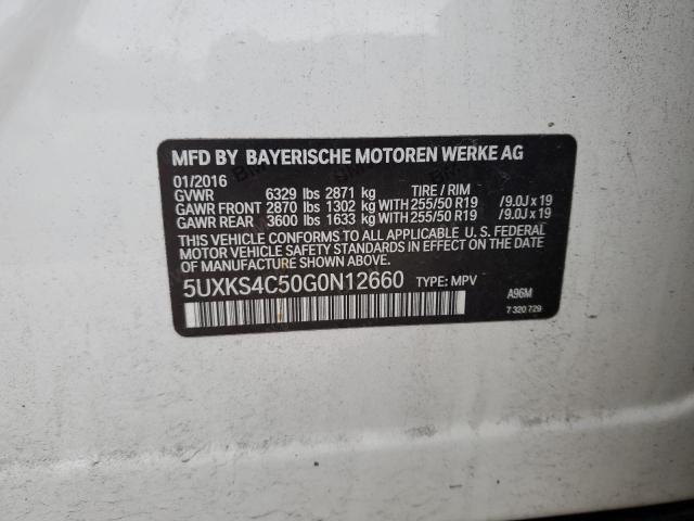 2016 BMW X5 XDRIVE3 - 5UXKS4C50G0N12660