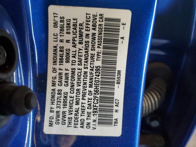 2017 HONDA CIVIC LX - 19XFC2F56HE074395