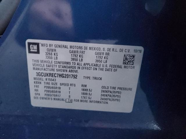 2017 CHEVROLET SILVERADO - 3GCUKREC7HG201792