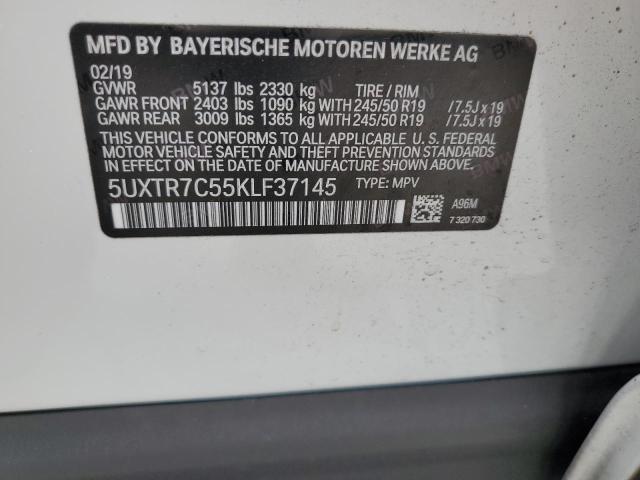 VIN 5UXTR7C55KLF37145 2019 BMW X3 no.14