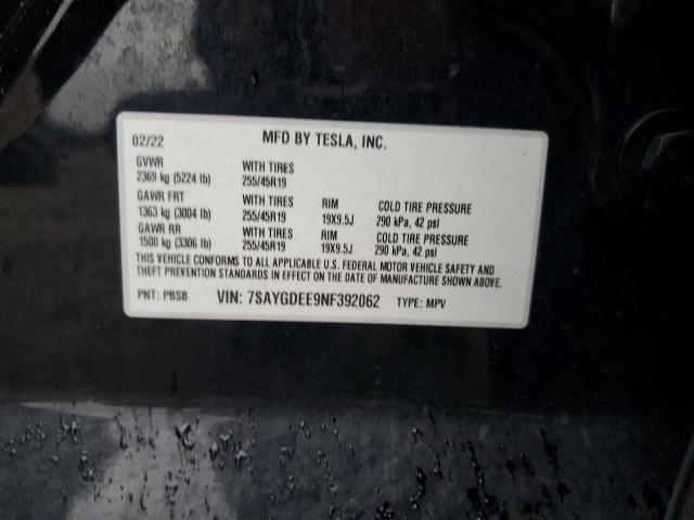 2022 TESLA MODEL Y - 7SAYGDEE9NF392062