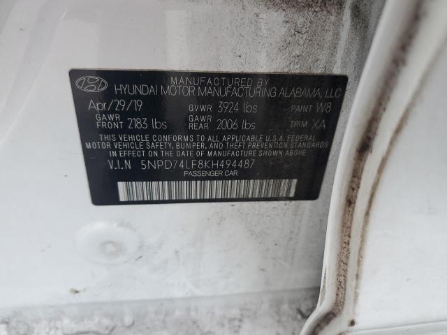 2019 HYUNDAI ELANTRA SE - 5NPD74LF8KH494487