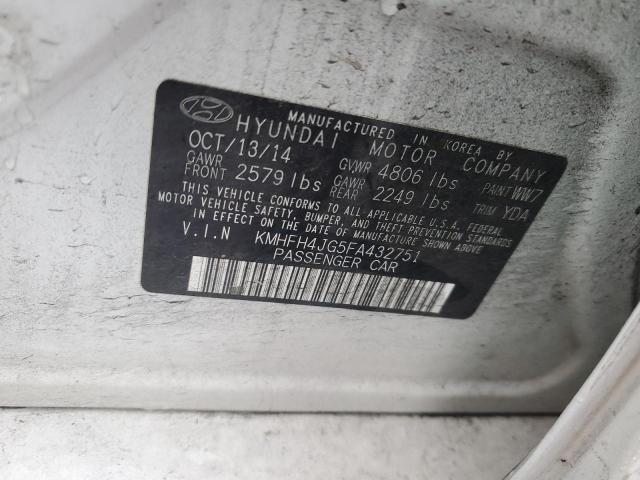 2015 HYUNDAI AZERA LIMI - KMHFH4JG5FA432751