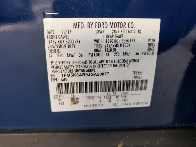 2018 FORD EXPLORER P - 1FM5K8AR0JGA20877