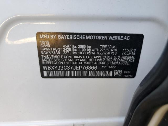 2018 BMW X2 SDRIVE2 WBXYJ3C37JEP76866