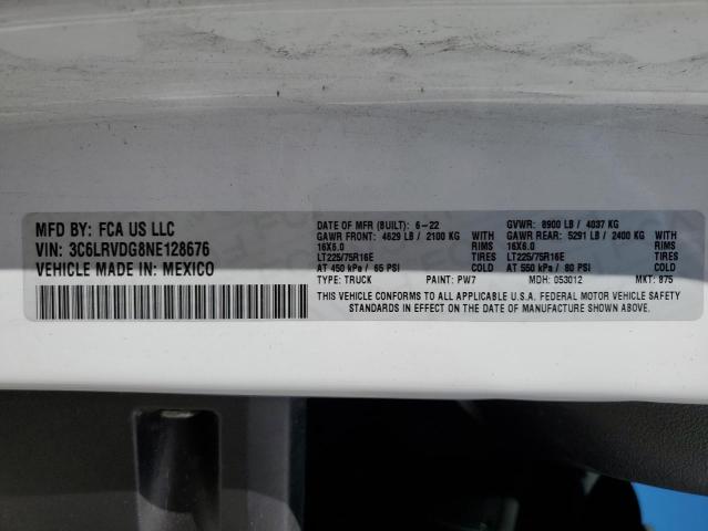 VIN 3C6LRVDG8NE128676 2022 RAM ALL MODELS no.14