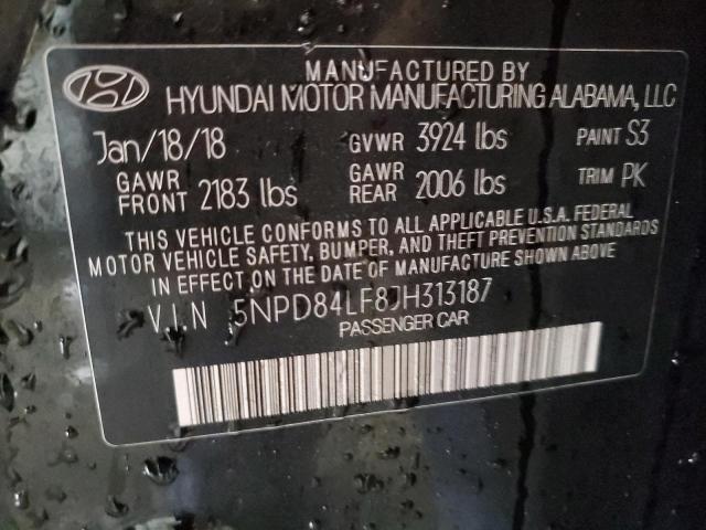 VIN 5NPD84LF8JH313187 2018 HYUNDAI ELANTRA no.12