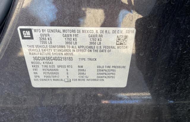 VIN 3GCUKSEC4GG218183 2016 CHEVROLET ALL MODELS no.10