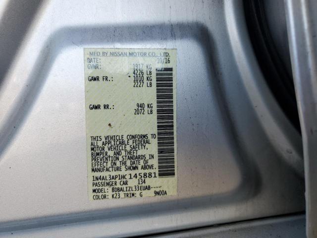 2017 NISSAN ALTIMA 2.5 - 1N4AL3AP1HC145881
