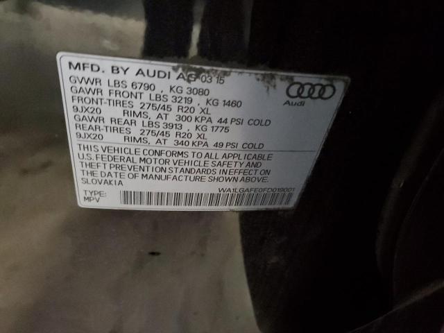 VIN WA1LGAFE0FD019001 2015 AUDI Q7 no.13