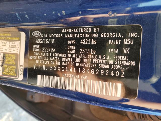 2019 KIA OPTIMA EX - 5XXGU4L18KG292402