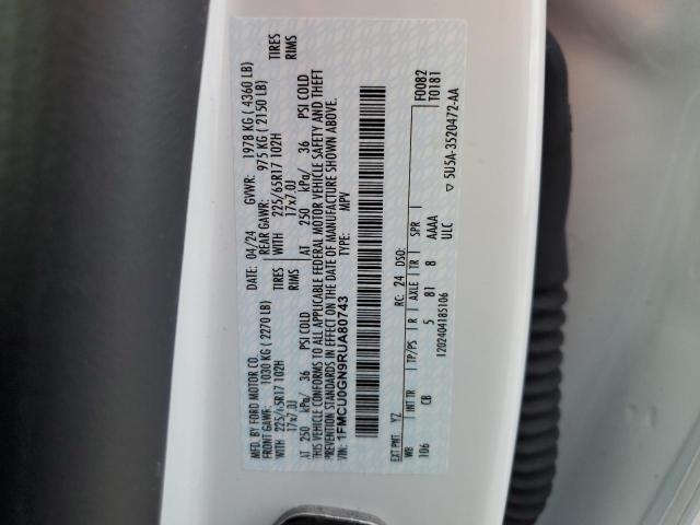 2024 FORD ESCAPE ACT - 1FMCU0GN9RUA80743