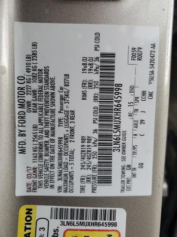 2017 LINCOLN MKZ HYBRID - 3LN6L5MUXHR645998