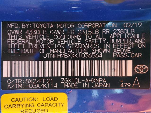 2019 TOYOTA C-HR XLE - JTNKHMBXXK1036564