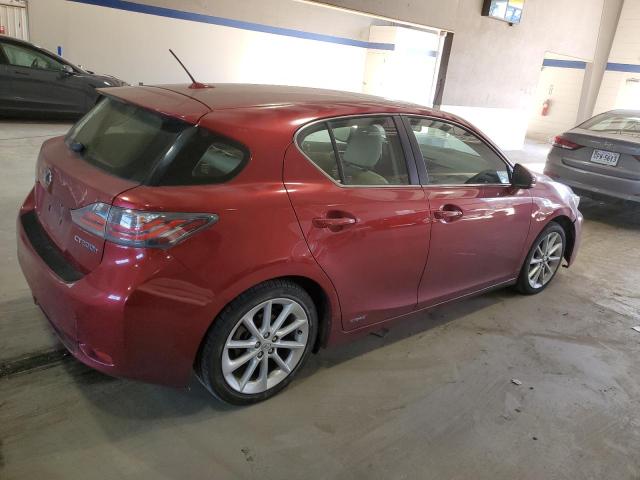 LEXUS CT 200 2012 red hatchbac hybrid engine JTHKD5BH7C2113593 photo #4