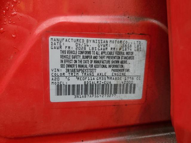 2016 NISSAN SENTRA S - 3N1AB7AP5GY273277