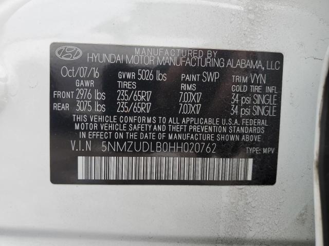 2017 HYUNDAI SANTA FE S - 5NMZUDLB0HH020762
