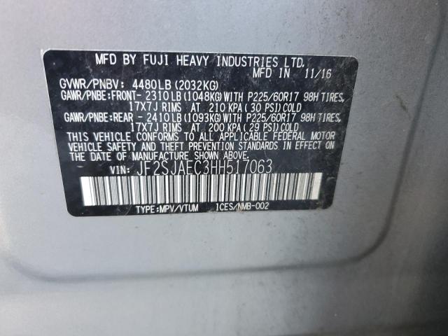 2017 SUBARU FORESTER 2 - JF2SJAEC3HH517063