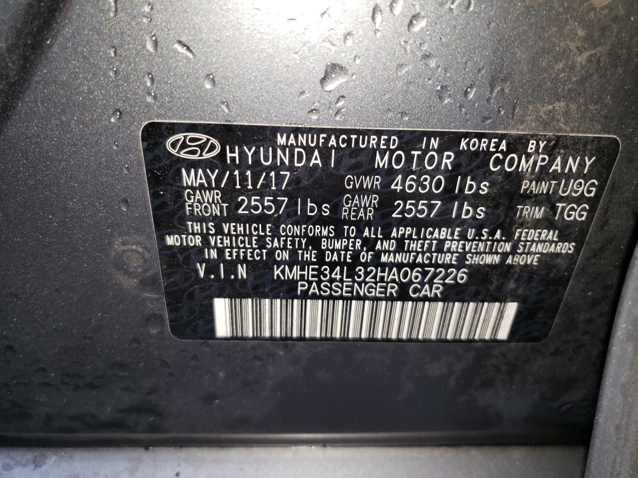 Lot #3026063945 2017 HYUNDAI SONATA HYB