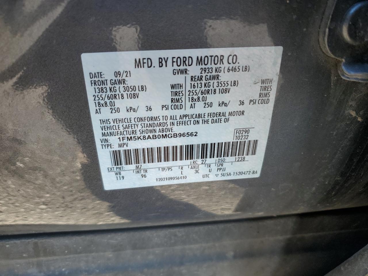 Lot #3033064011 2021 FORD EXPLORER P