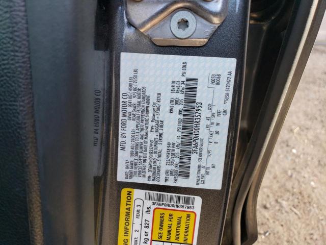 2017 FORD FUSION SE - 3FA6P0HD0HR357953