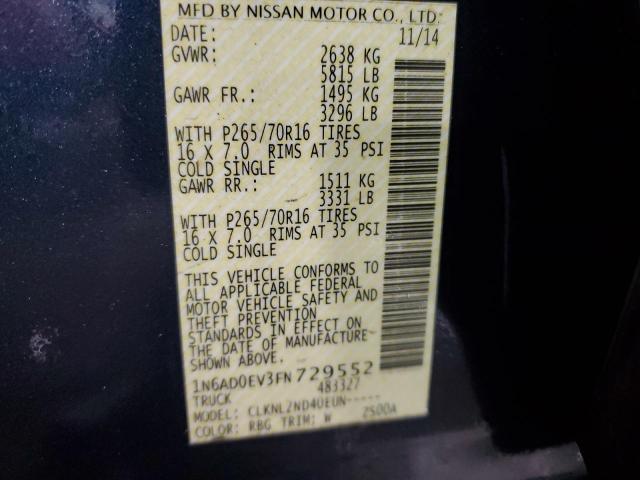 2015 NISSAN FRONTIER S - 1N6AD0EV3FN729552