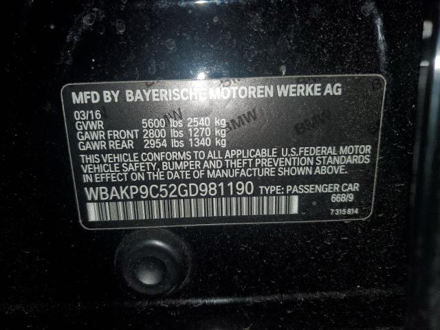 2016 BMW 550 XI WBAKP9C52GD981190
