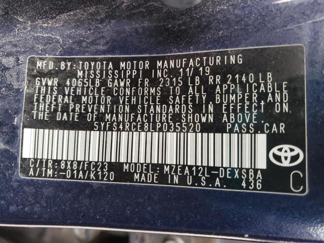 2020 TOYOTA COROLLA SE - 5YFS4RCE8LP035520