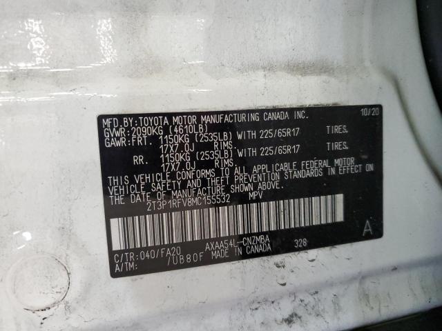 VIN 2T3P1RFV8MC155532 2021 TOYOTA RAV4 no.14