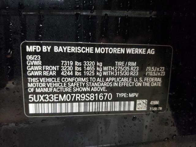 VIN 5UX33EM07R9S81670 2024 BMW X7 M60I no.14