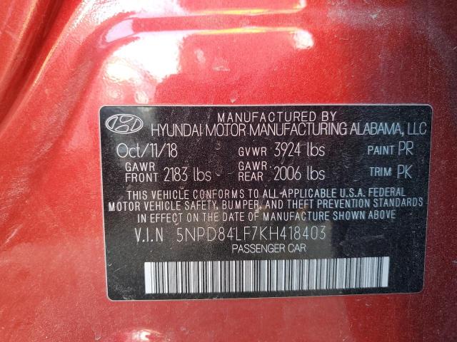2019 HYUNDAI ELANTRA SE - 5NPD84LF7KH418403