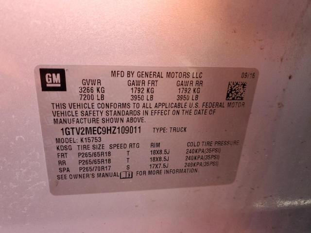 2017 GMC SIERRA K15 - 1GTV2MEC9HZ109011