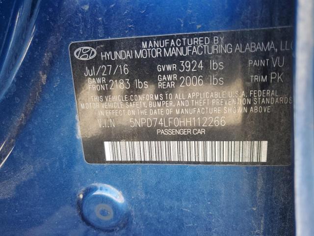 2017 HYUNDAI ELANTRA SE - 5NPD74LF0HH112266