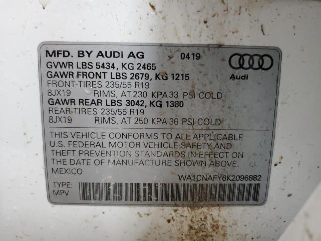 2019 AUDI Q5 PRESTIG WA1CNAFY6K2096882