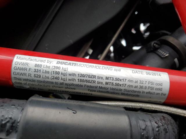 2014 DUCATI STREETFIGH ZDM11BMV1EB018073