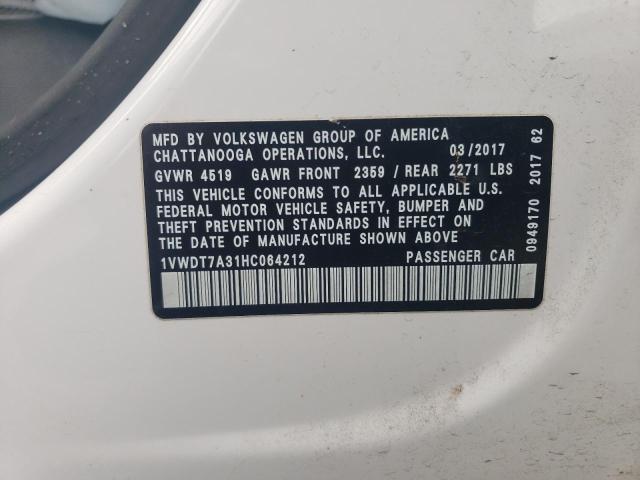 2017 VOLKSWAGEN PASSAT R-L - 1VWDT7A31HC064212