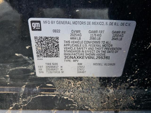 2022 CHEVROLET EQUINOX LT - 3GNAXKEV6NL295381