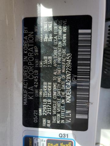 2022 KIA SELTOS NIG KNDEUCA2XN7239453