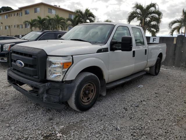 FORD F250 SUPER 2014 white crew pic gas 1FT7W2A61EEA45888 photo #1