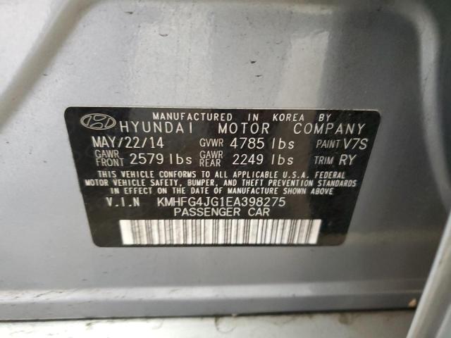 VIN KMHFG4JG1EA398275 2014 HYUNDAI AZERA no.12