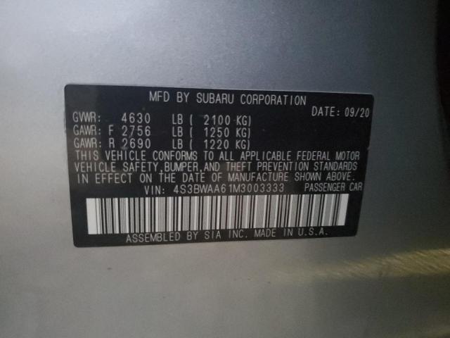 2021 SUBARU LEGACY 4S3BWAA61M3003333