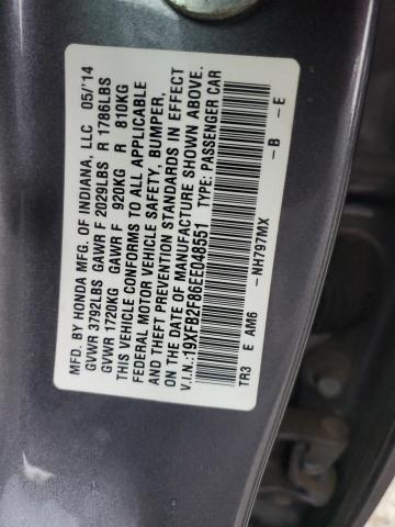 VIN 19XFB2F86EE048551 2014 HONDA CIVIC no.13