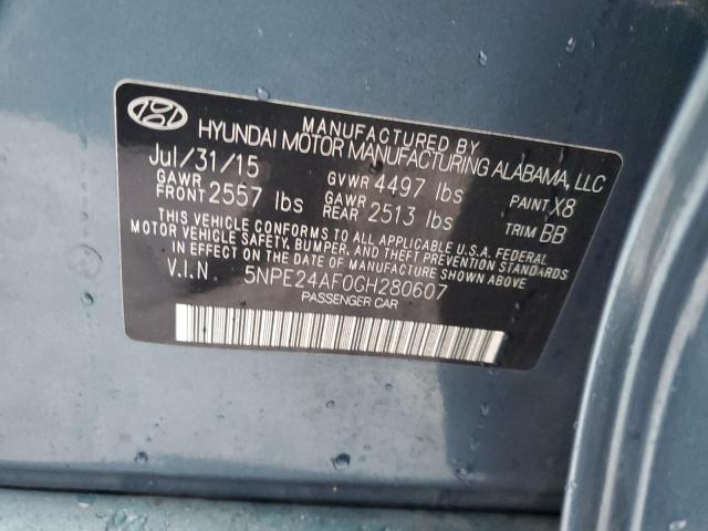 VIN 5NPE24AF0GH280607 2016 HYUNDAI SONATA no.12