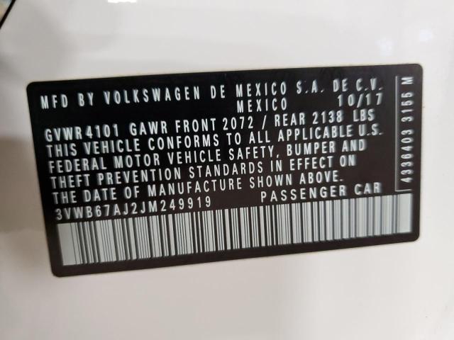 2018 VOLKSWAGEN JETTA SE - 3VWB67AJ2JM249919