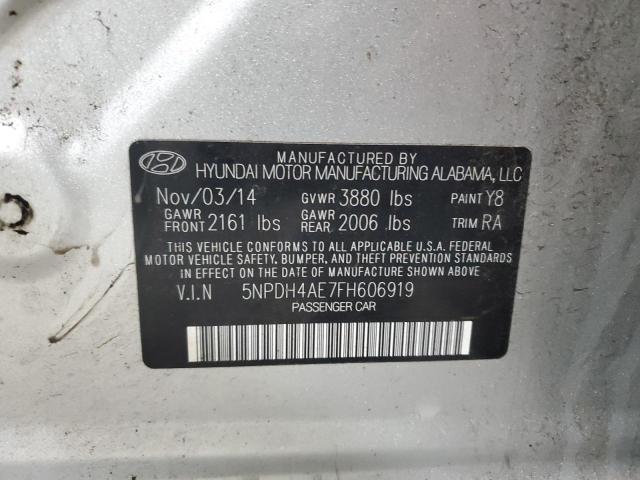 VIN 5NPDH4AE7FH606919 2015 HYUNDAI ELANTRA no.12