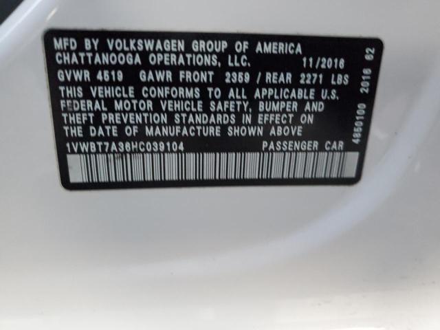 2017 VOLKSWAGEN PASSAT SE - 1VWBT7A36HC039104