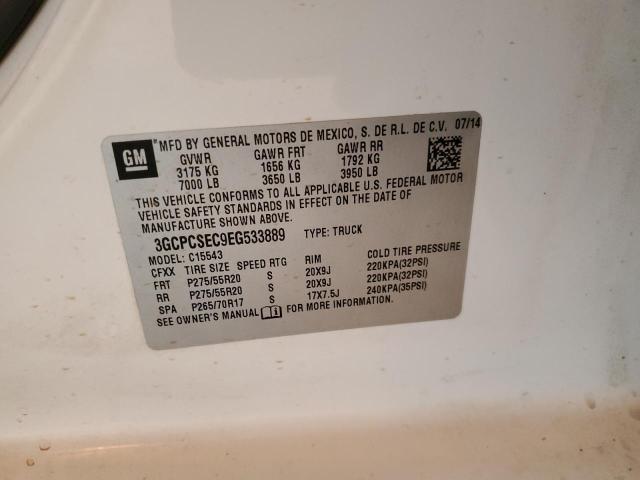 2014 CHEVROLET SILVERADO - 3GCPCSEC9EG533889