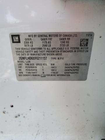 VIN 2GNFLHEKXF6211157 2015 CHEVROLET EQUINOX no.12